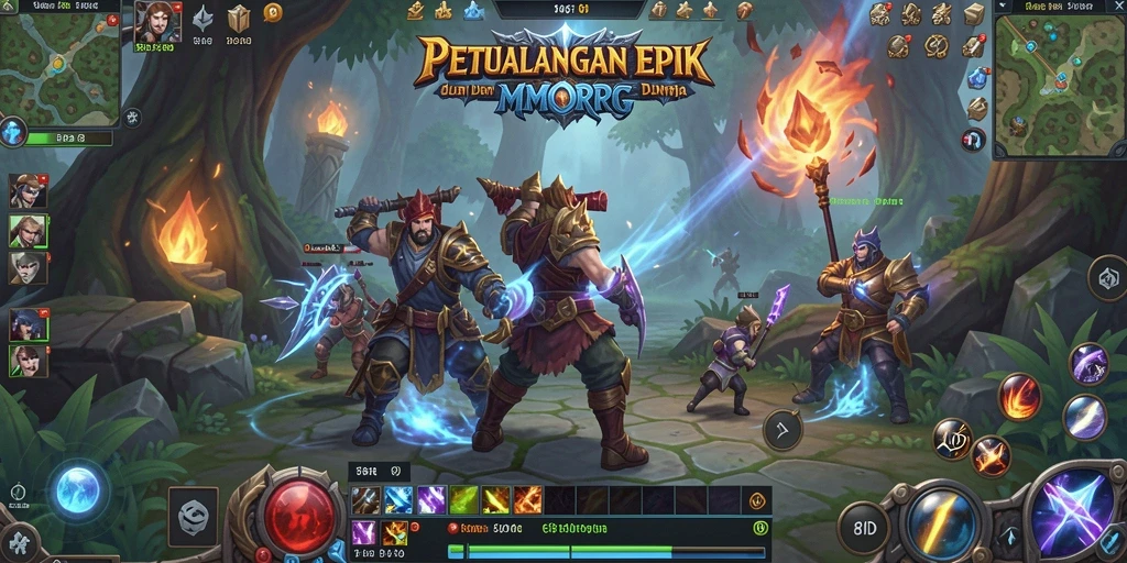 Screenshot utama 8ID menunjukkan aksi pertempuran mendebarkan dalam dunia MMORPG.