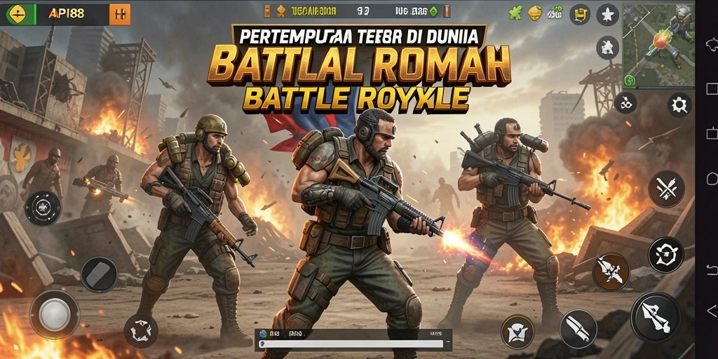 Screenshot <strong>API88</strong> menampilkan aksi seru dalam pertempuran Battle Royale.