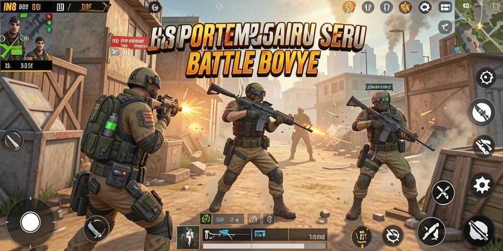Screenshot gameplay IN88 menampilkan aksi intense di arena Battle Royale.