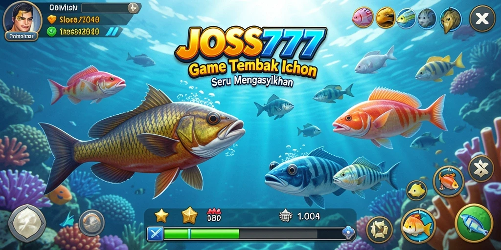 Tampilan gameplay JOSS777 dengan aksi menembak ikan seru.