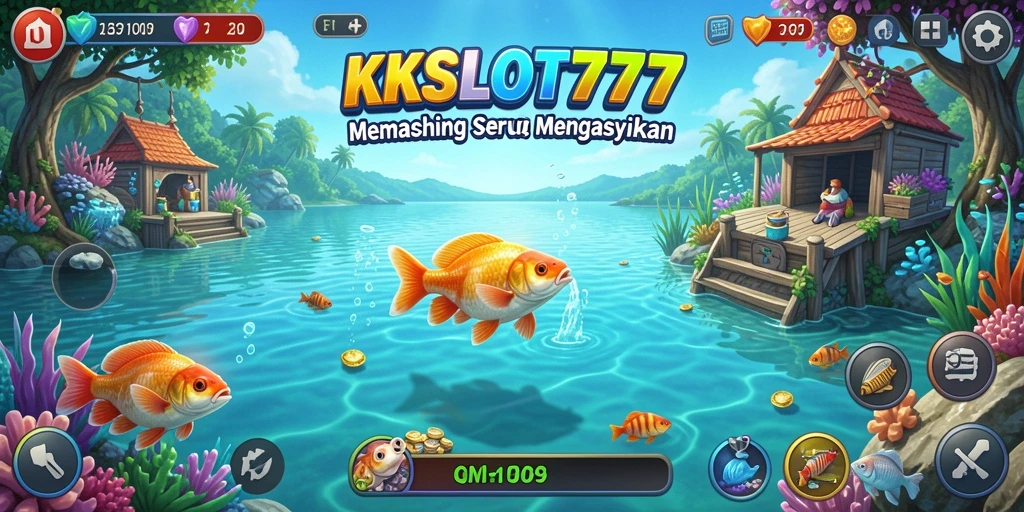 Screenshot gameplay KKSLOT777 menampilkan serunya memancing di laut.