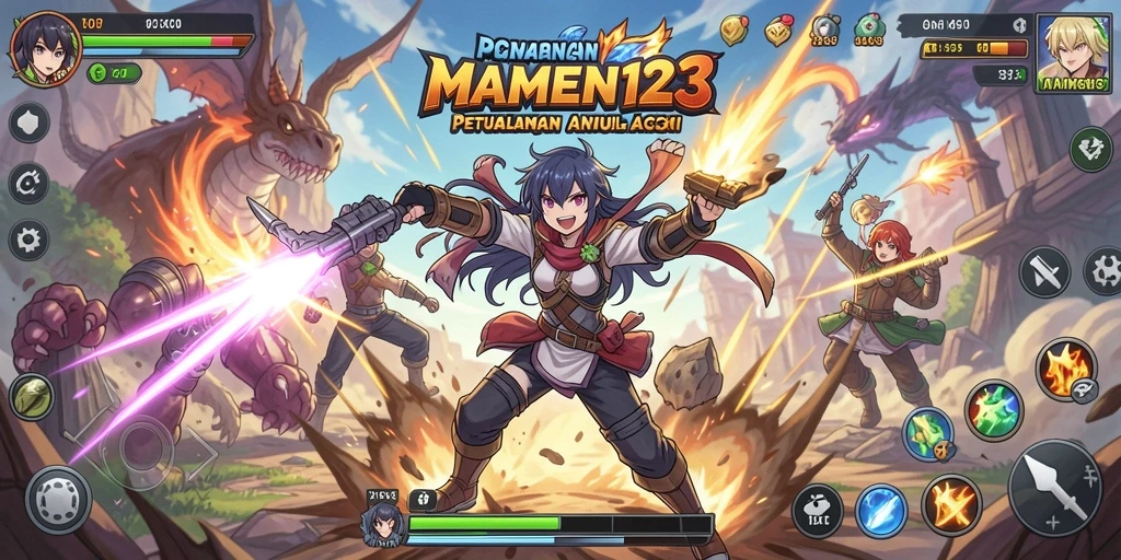 Screenshot gameplay MAMEN123 dengan aksi petualangan Anime yang mendebarkan.