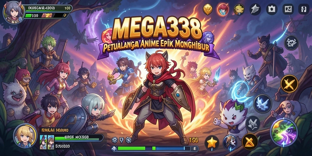 Gameplay aksi seru dalam MEGA338 dengan karakter anime favorit.
