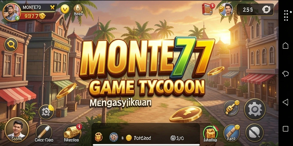 Tampilan gameplay MONTE77 yang menakjubkan dengan aktivitas bisnis.