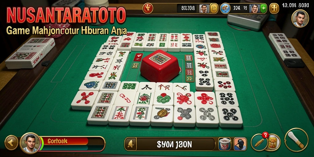 Tampilan gameplay seru NUSANTARATOTO yang menampilkan ubin Mahjong.