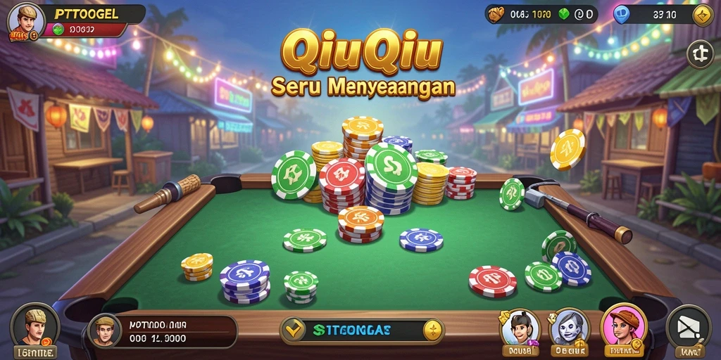 Tampilan gameplay seru dalam PTTOGEL yang penuh strategi QiuQiu.