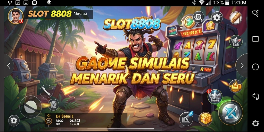 Tampilan gameplay SLOT8808 yang menarik dan penuh warna.