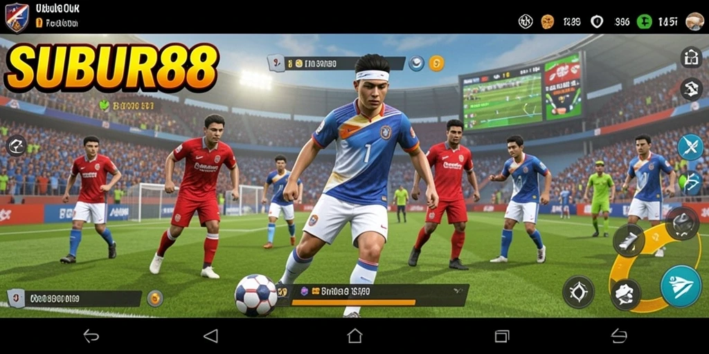 Screenshot gameplay SUBUR88 menampilkan aksi seru di pertandingan olahraga.